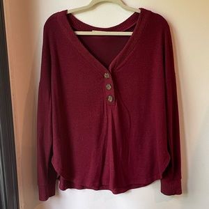 Boutique slouchy v-neck sweater long sleeve top